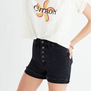Madewell black denim shorts size 27